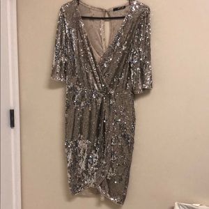 Gold sequin dress
